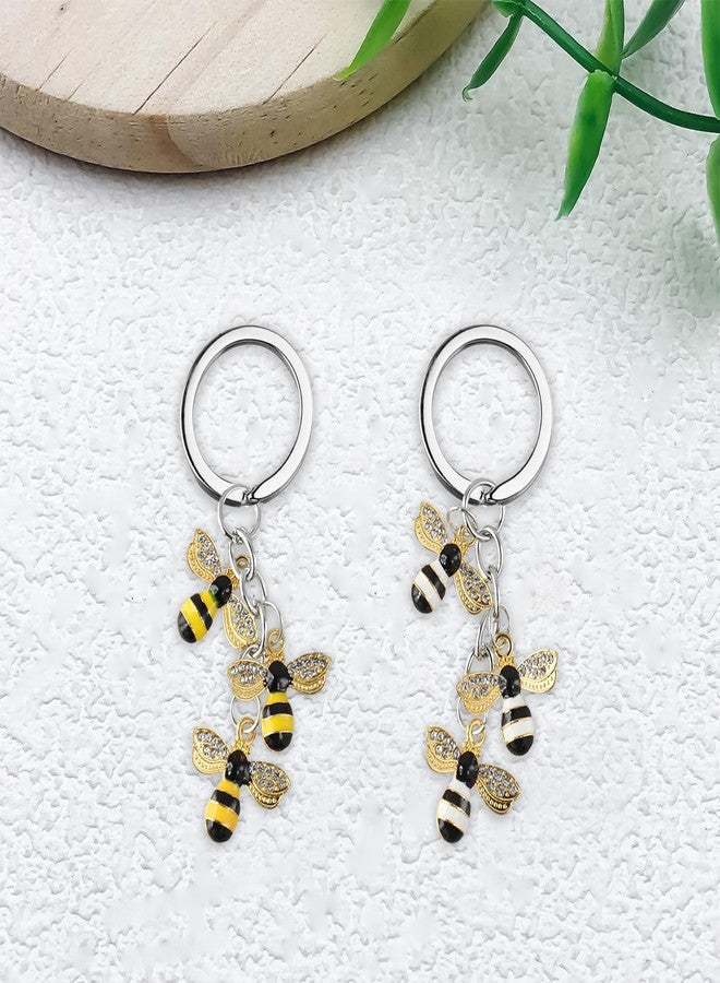 Xorim Bee Keychain 4 PCS, Bees Key Chain Cute, Bee Key Chains for Sister, Women, Dad, Friends, Girls & Teens, Thanksgiving Christmas Birthday Gifts - Image 2